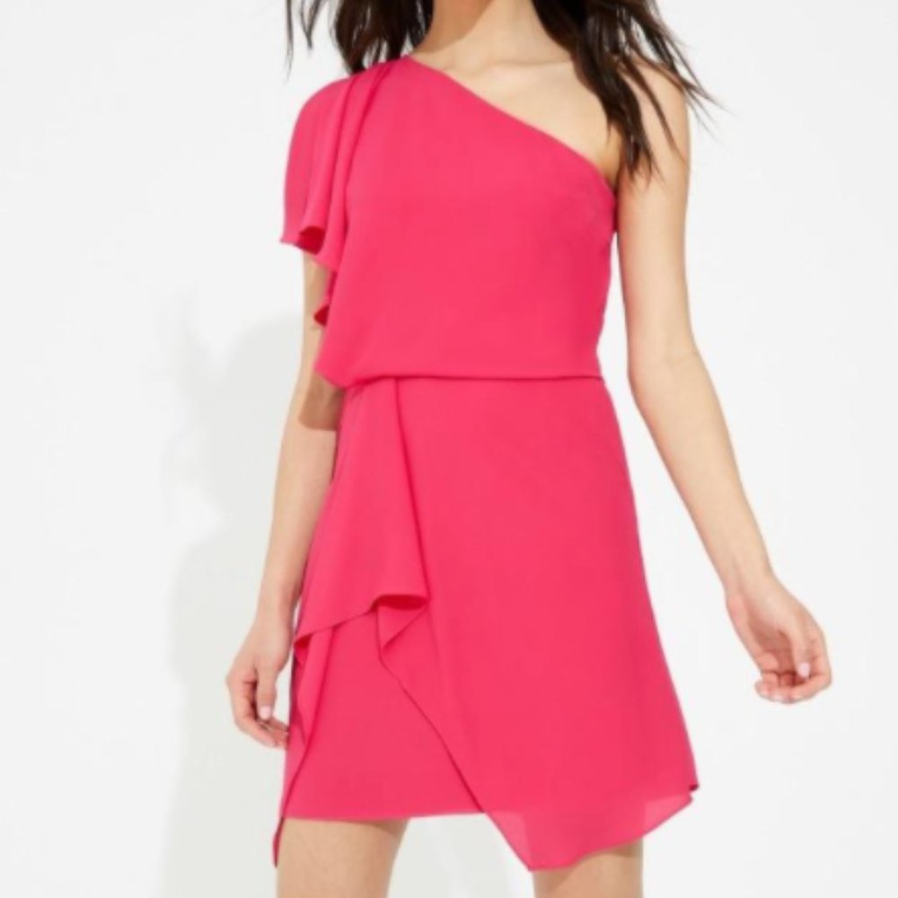 Halston RaspberryDraped silky georgette dress